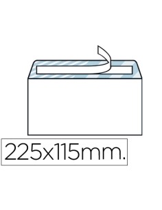 Sobre Liderpapel 115x225mm blanco autodex (solapa recta) caja 500 uds