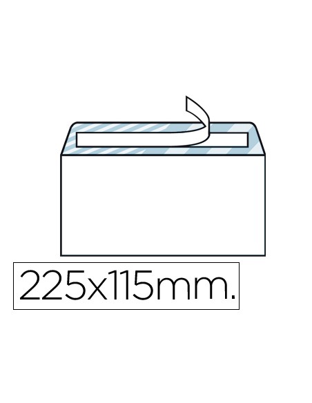 Sobre Liderpapel 115x225mm blanco autodex (solapa recta) caja 500 uds