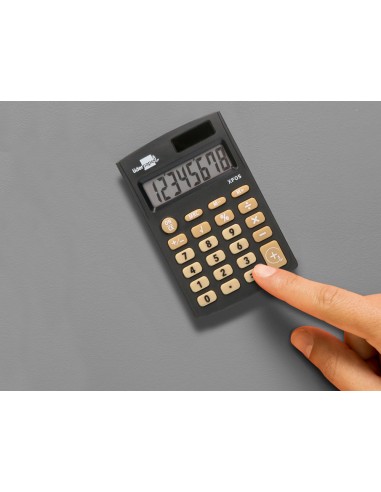 Calculadora de bolsillo Liderpapel XF-05, 8 digitos, alimentación dual: solar y pilas