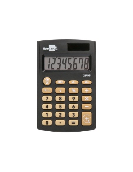 Calculadora de bolsillo Liderpapel XF-05, 8 digitos, alimentación dual: solar y pilas