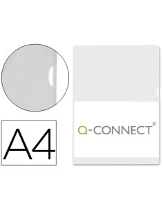 Dossier Q-Connect plástico con uñero, A4, 120 micras, transparente, pack de 10 unidades