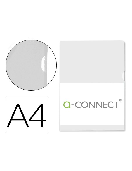 Dossier Q-Connect plástico con uñero, A4, 120 micras, transparente, pack de 10 unidades