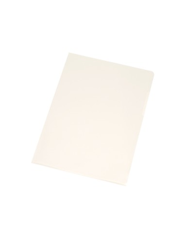 Dossier Q-Connect plástico con uñero, A4, 120 micras, transparente, pack de 10 unidades