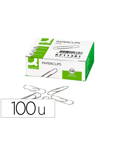 Clips Q-Connect labiado Nº 4 50mm zinc punta redonda 100 uds
