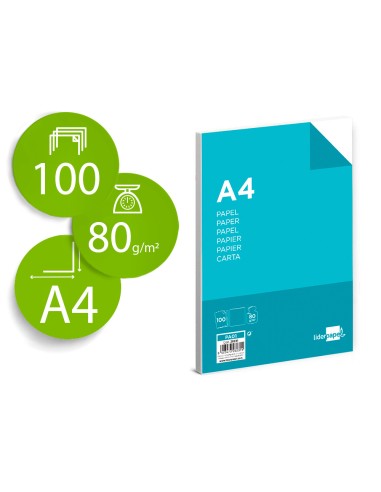 Papel Liderpapel A4 multifunción 100 hojas 80g/m2