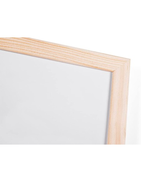 Pizarra Q-Connect blanca melaminada 60x40cm, marco de madera