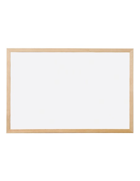 Pizarra Q-Connect blanca melaminada 60x40cm, marco de madera