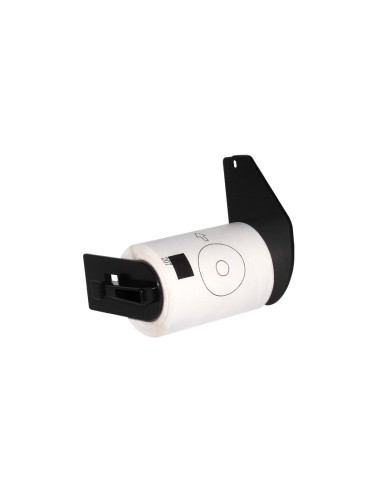 Cinta compatible con Brother DK11207 etiquetas precortadas circulares para CD/DVD, 58 mm de diametro, adhesivas blancas, 100 Uni