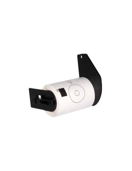 Cinta compatible con Brother DK11207 etiquetas precortadas circulares para CD/DVD, 58 mm de diametro, adhesivas blancas, 100 Uni