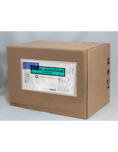 Sobre portadocumentos Q-Connect 240x135mm autoadhesivo transparente 100% papel pack 100uds
