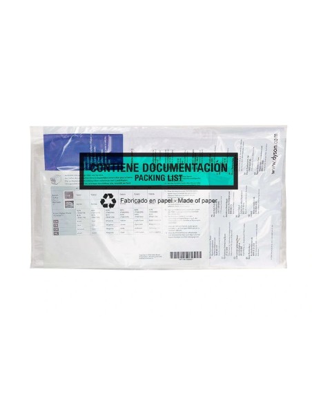 Sobre portadocumentos Q-Connect 240x135mm autoadhesivo transparente 100% papel pack 100uds
