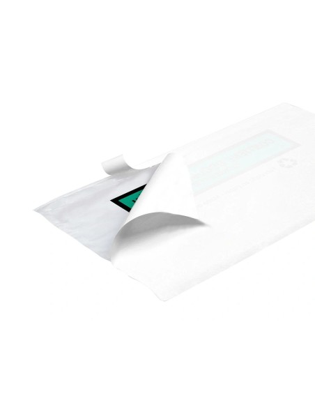 Sobre portadocumentos Q-Connect 240x135mm autoadhesivo transparente 100% papel pack 100uds