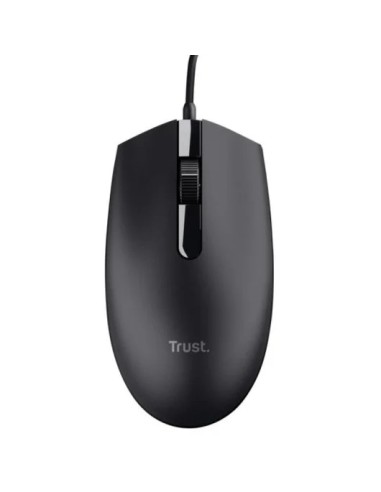 Ratón óptico de 3 botones Trust TM101  Modelo 25295 USB negro, Fabricado con 50% de Plasticos Reciclados