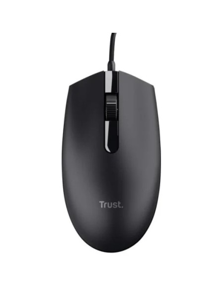 Ratón óptico de 3 botones Trust TM101  Modelo 25295 USB negro, Fabricado con 50% de Plasticos Reciclados