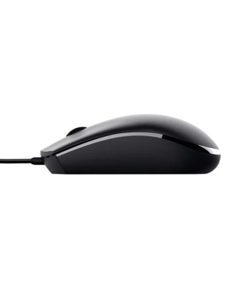 Ratón óptico de 3 botones Trust TM101  Modelo 25295 USB negro, Fabricado con 50% de Plasticos Reciclados