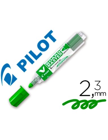 Rotulador Pilot Board Master para pizarra blanca, tinta líquida verde, trazo 2,3mm, recargable