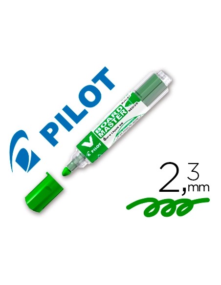 Rotulador Pilot Board Master para pizarra blanca, tinta líquida verde, trazo 2,3mm, recargable