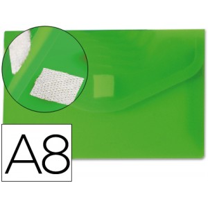 Sobre Liderpapel Polipropileno A8 con velcro, colores surtidos transparentes