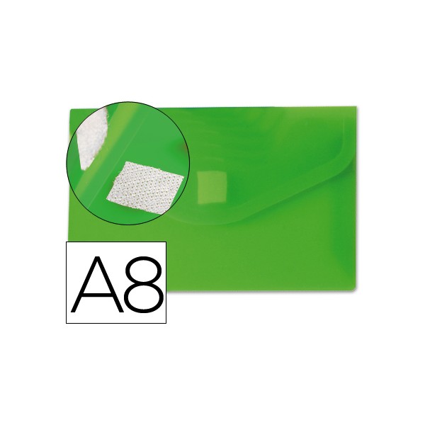 Sobre Liderpapel Polipropileno A8 con velcro, colores surtidos transparentes