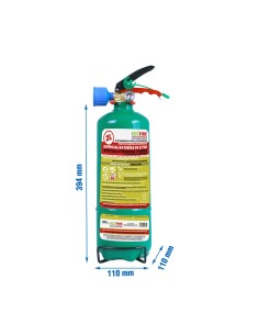 Extintor SPECIAL EXTINGUISHER ECOFIRE 2 litros, ideal baterías de litio e incendios eléctricos, incluye soporte 2