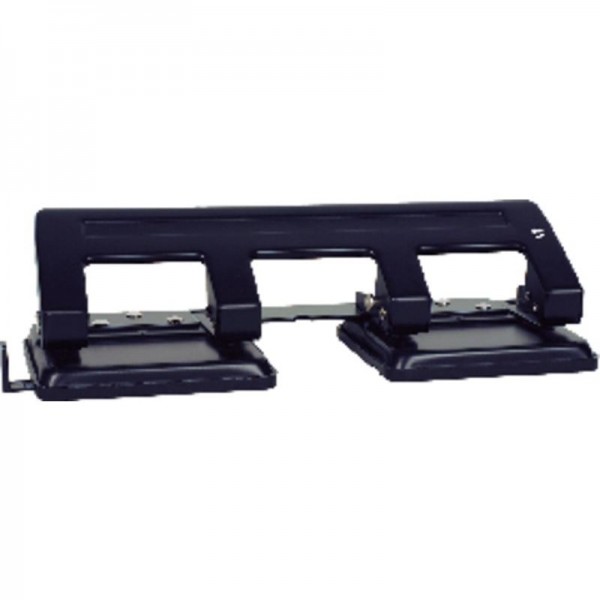 Taladro de 4 agujeros 5 perfora 15 hojas, negro, con tope de papel