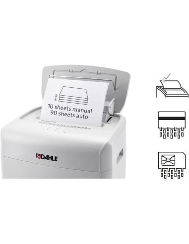 Destructora DAHLE ShredMATIC 90, nivel p4, ciclo trabajo 60 min, 90 hojas automatico