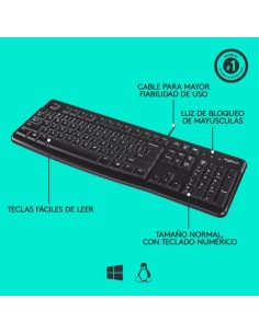 Teclado USB Logitech K120 Negro 2