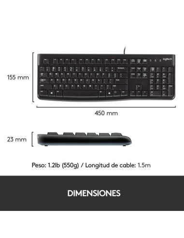 Teclado USB Logitech K120 Negro