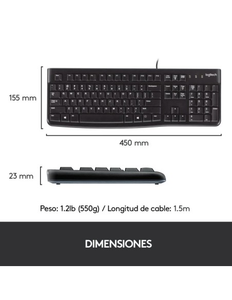 Teclado USB Logitech K120 Negro