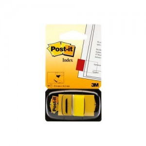 Índices autoadhesivos Post-it 25, 4x43, 1mm amarillos removibles, 50uds