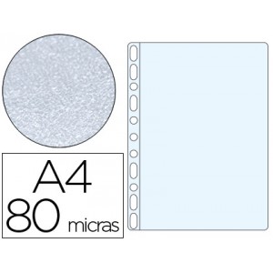 Funda Q-connect PP estándar multitaladro (11T) 80 micras, tamaño A4, caja 100 uds
