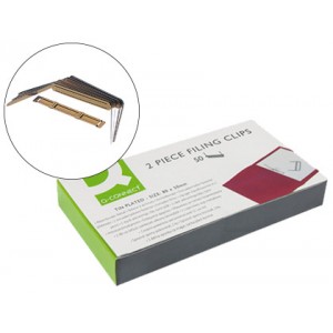 Fasteners Q-Connect metálicos dorados, caja 50 uds