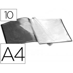 Carpeta con fundas Liderpapel, A4, con tapas flexibles y 10 fundas de PP, negro