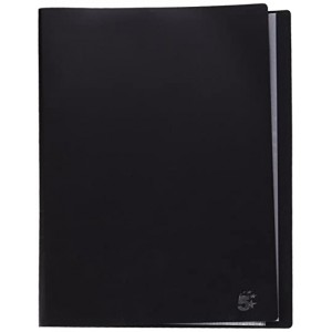 Carpeta con fundas 5, A4, con tapas flexibles y 10 fundas de PP, negro