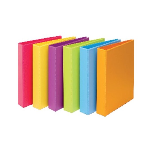 Carpeta de anillas IberPlas Colorfun, anillas 4-40mm, PVC, tamaño folio, colores surtidos, 335x270x55mm, ref. 151268