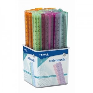 Regla Lyra de plástico resistente, milimetrada, colores varios, 15cm