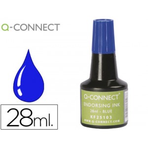 Tinta Q-connect para sellos de oficina, 28ml, azul