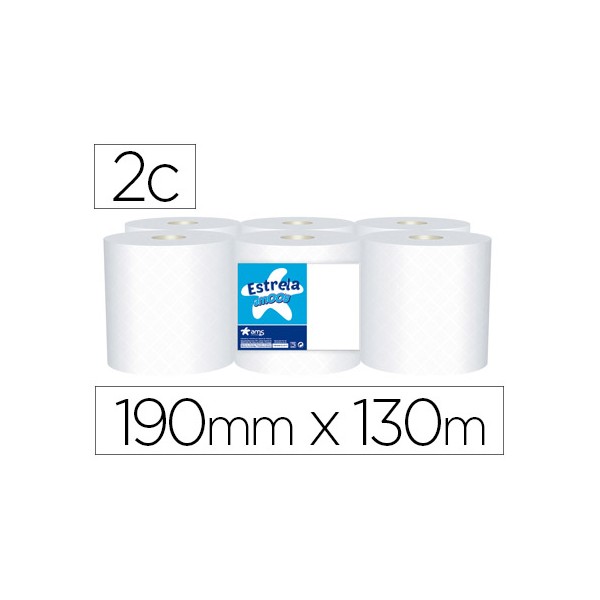 Rollo secamanos Amoos profesional, 2 capas, 6 bobinas, blanco
