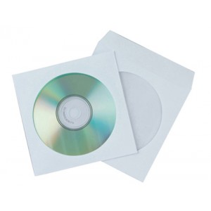 Sobres Q-Connect CD/DVD 125X125 papel blanco, con ventana y solapa, pack 50 uds 