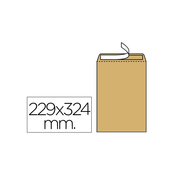 Sobre 229x324mm tipo bolsa para uso general color marrón kraft autodex 