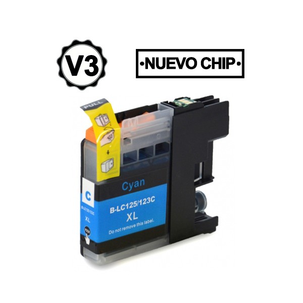 Compatible Brother LC123C tinta cian