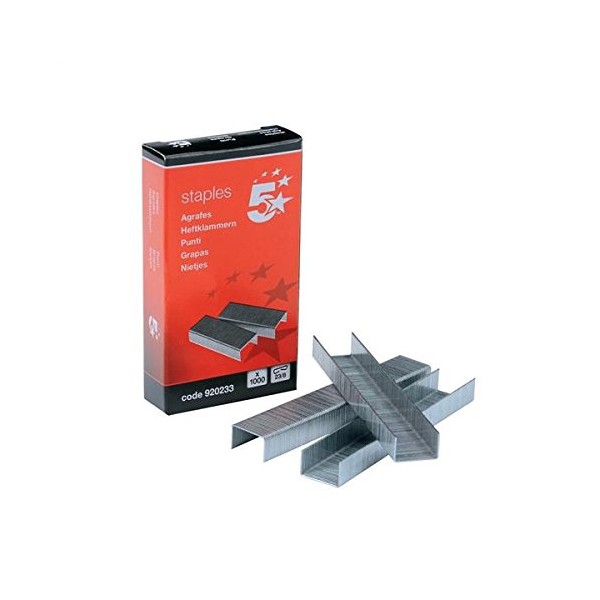 Grapas 5 23/8mm (50 hojas) Galvanizada, 1000 uds  