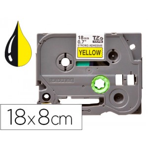 Cinta compatible con Brother TZe-641 ROTULADORA LAMINADA Amarillo Negro 8m, 18mm