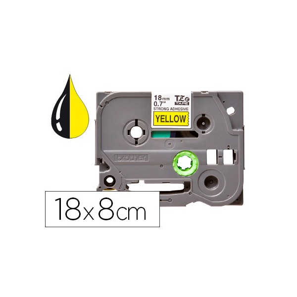 Cinta compatible con Brother TZe-641 ROTULADORA LAMINADA Amarillo Negro 8m, 18mm