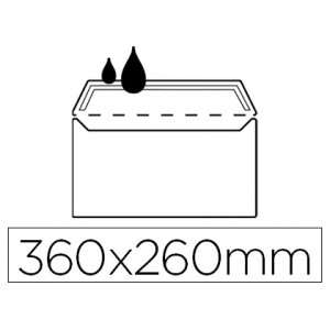 Sobre 260x360mm folio prolongado offset blanco engomado 