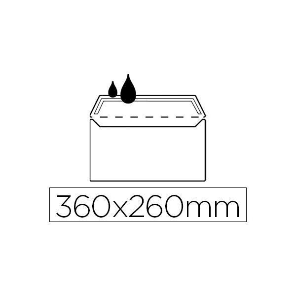 Sobre 260x360mm folio prolongado offset blanco engomado 