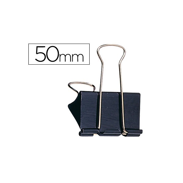 Clips pinza Q-Connect 51mm negro, caja 10 uds