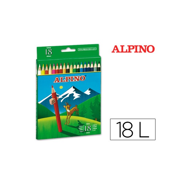 Lápices de colores Alpino surtidos envase 18 uds