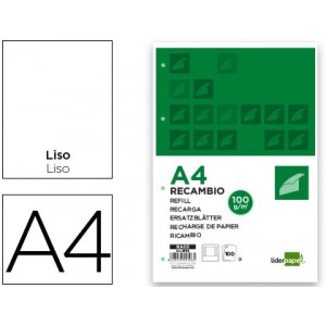 Recambio Liderpapel 100 hojas papel A4 liso