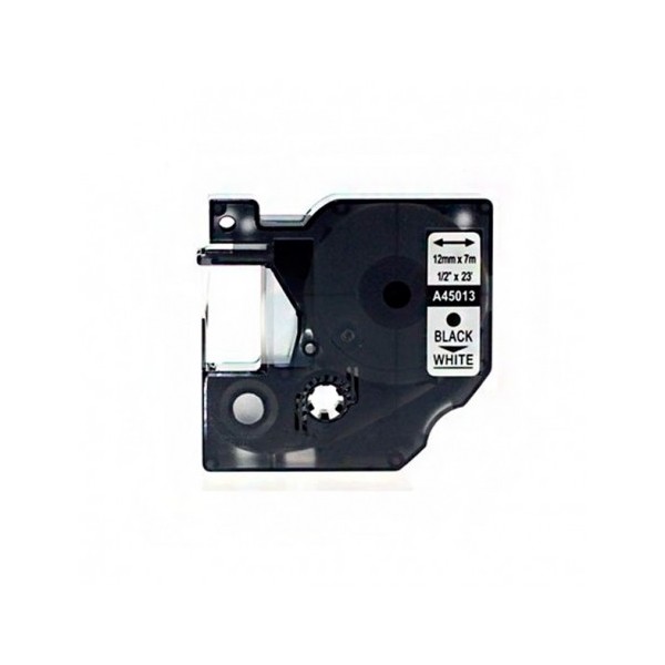 Cinta compatible con Dymo LabelManager D1 45013 S0720530 negro sobre blanco poliéster